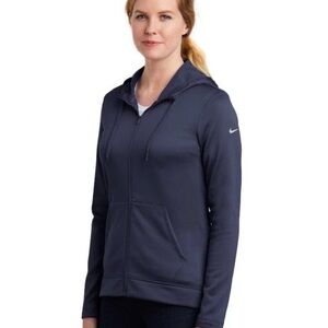 NIKE - WOMEN'S THERMA-FIT FULL-ZIP FLEECE HOODIE BLACK MEDIUM
